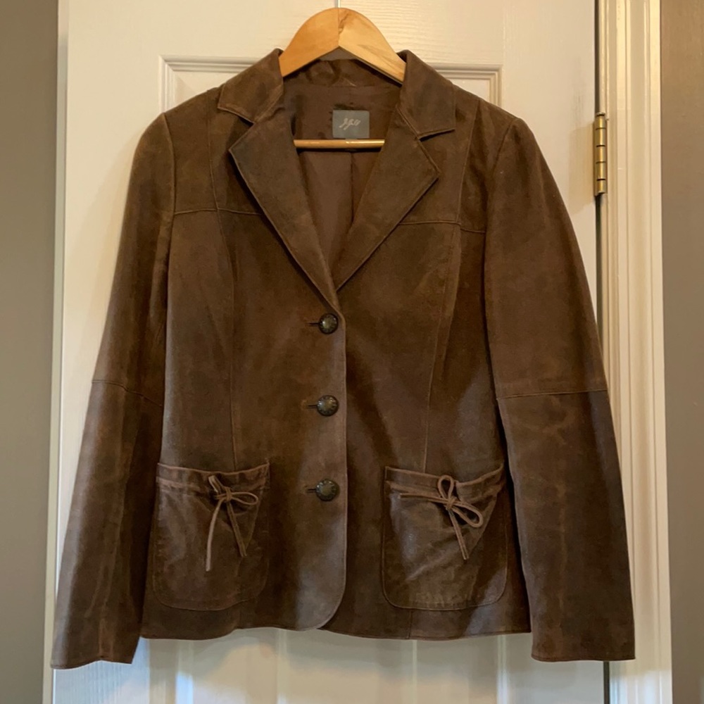 J. Jill distressed leather jacket